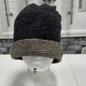 Black and Brown Knit Beanie